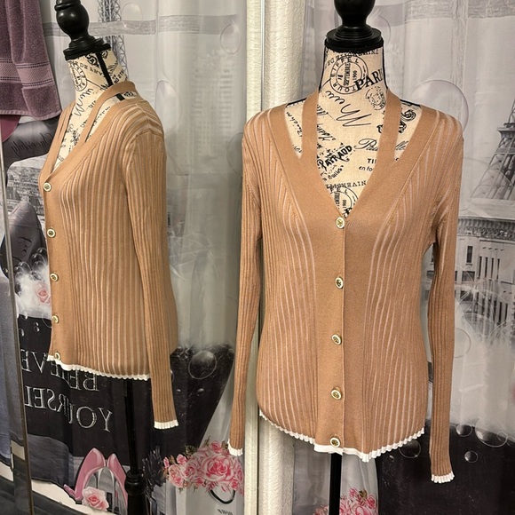 NWT Rio & Rian Ribbed Cardigan Sweater - Picture 1 of 7
